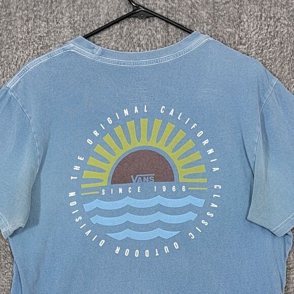 Vans T-Shirt Mens Medium Blue Short Sleeve California Skateboarding Tee - Picture 2 of 13